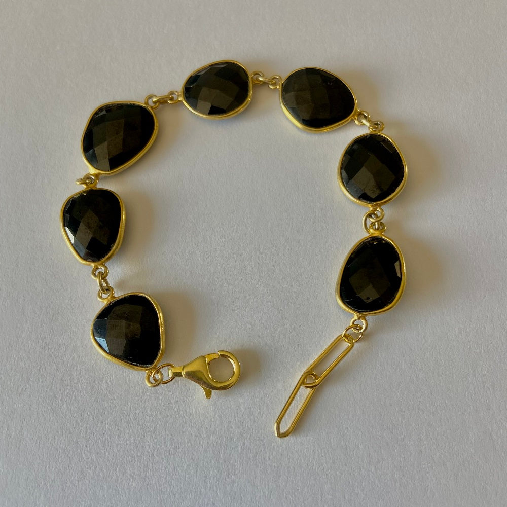 Black Onyx Gold Bracelet