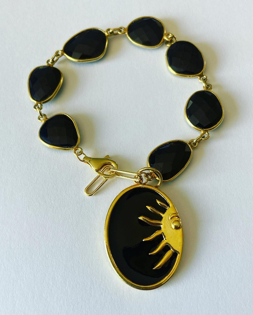 Black Onyx Gold Bracelet
