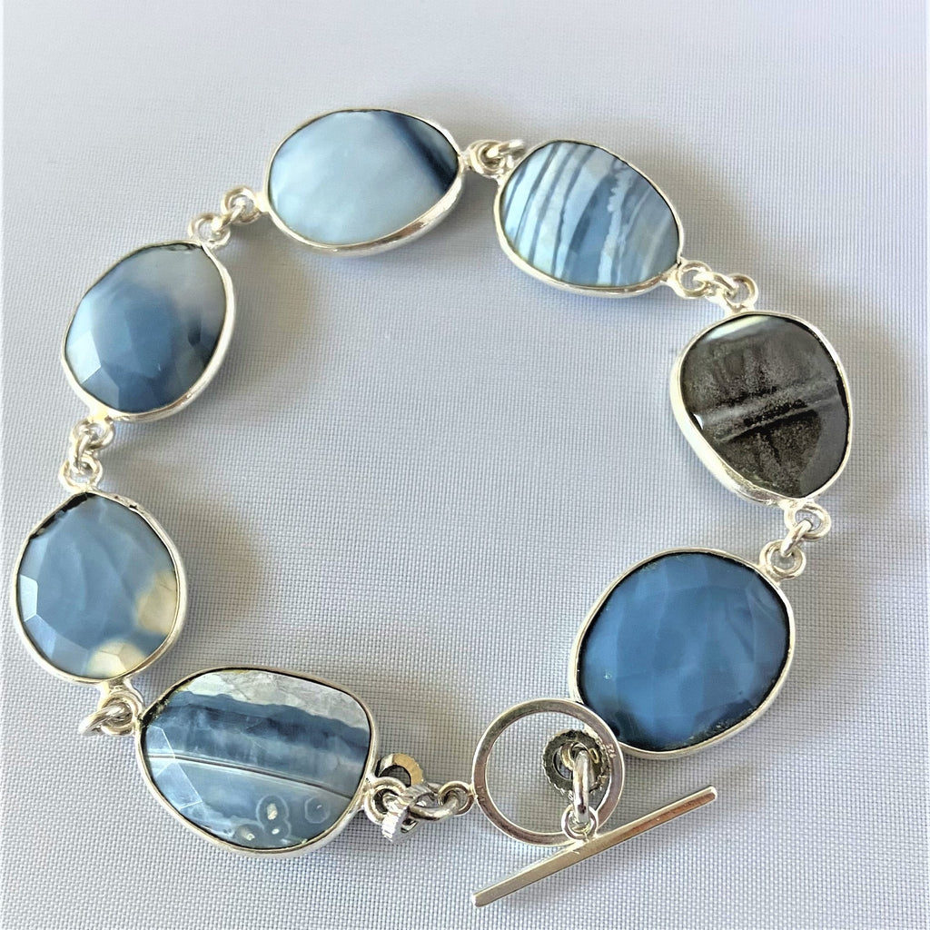 Blue Fossil Opal Bracelet