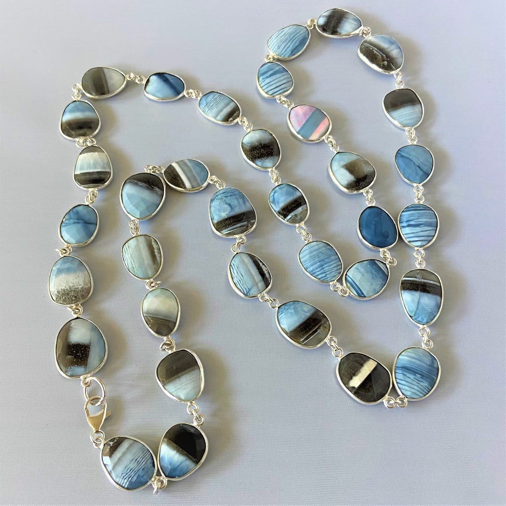 Blue Fossil Opal Necklace