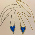 Blue Opal Heart Necklace