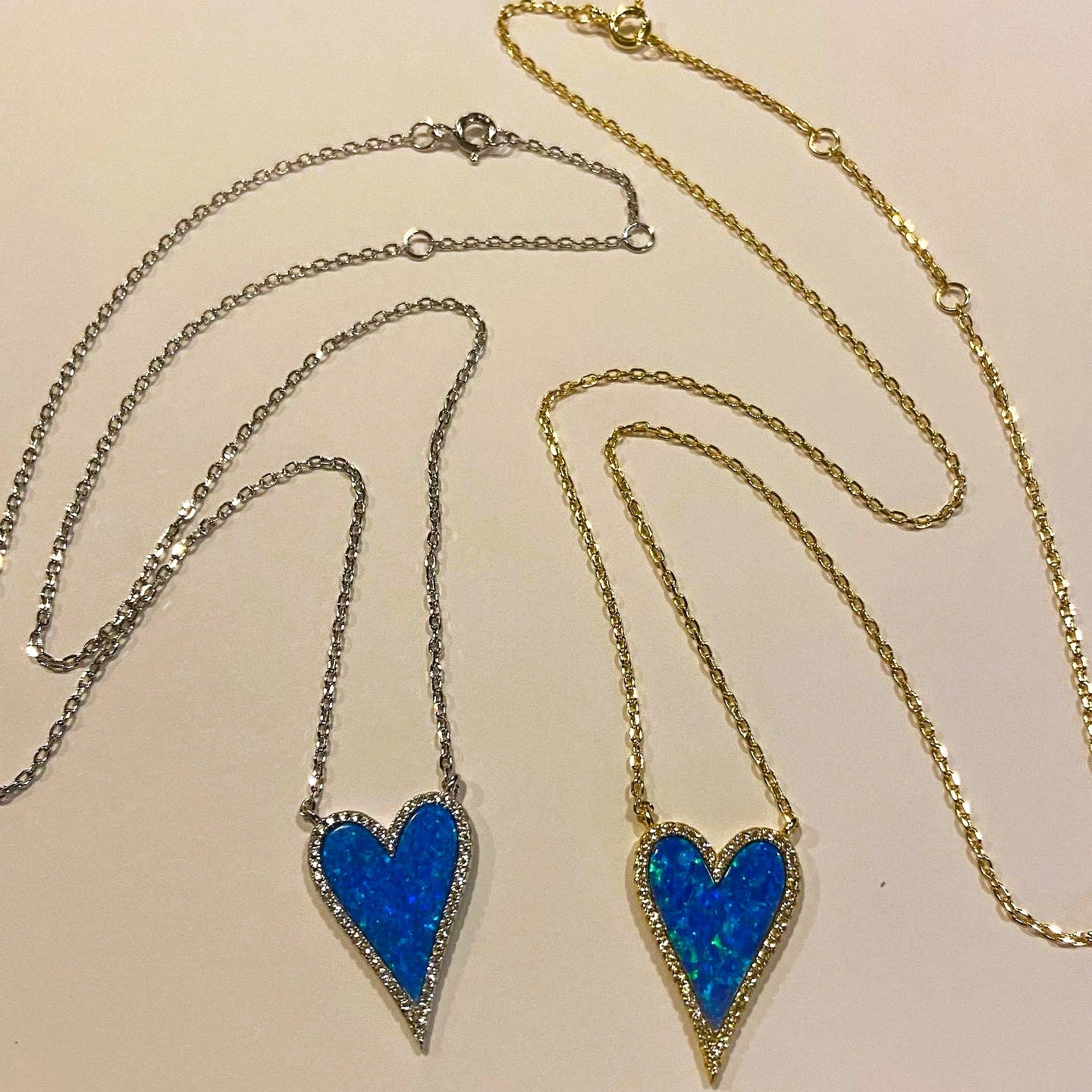 Blue Opal Heart Necklace