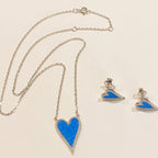Blue Opal Heart Necklace