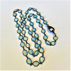 Cascade One-of-a-Kind Faceted Topaz & Oxidized Silver Bezel Station Necklace
