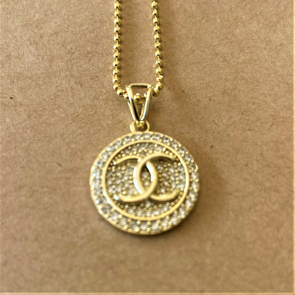 Pave Interlocked Horseshoe Pendant With Neckace