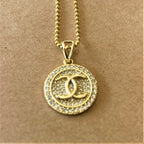 Pave Interlocked Horseshoe Pendant With Neckace