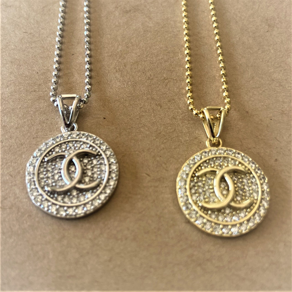 Pave Interlocked Horseshoe Pendant With Neckace