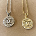 Pave Interlocked Horseshoe Pendant With Neckace