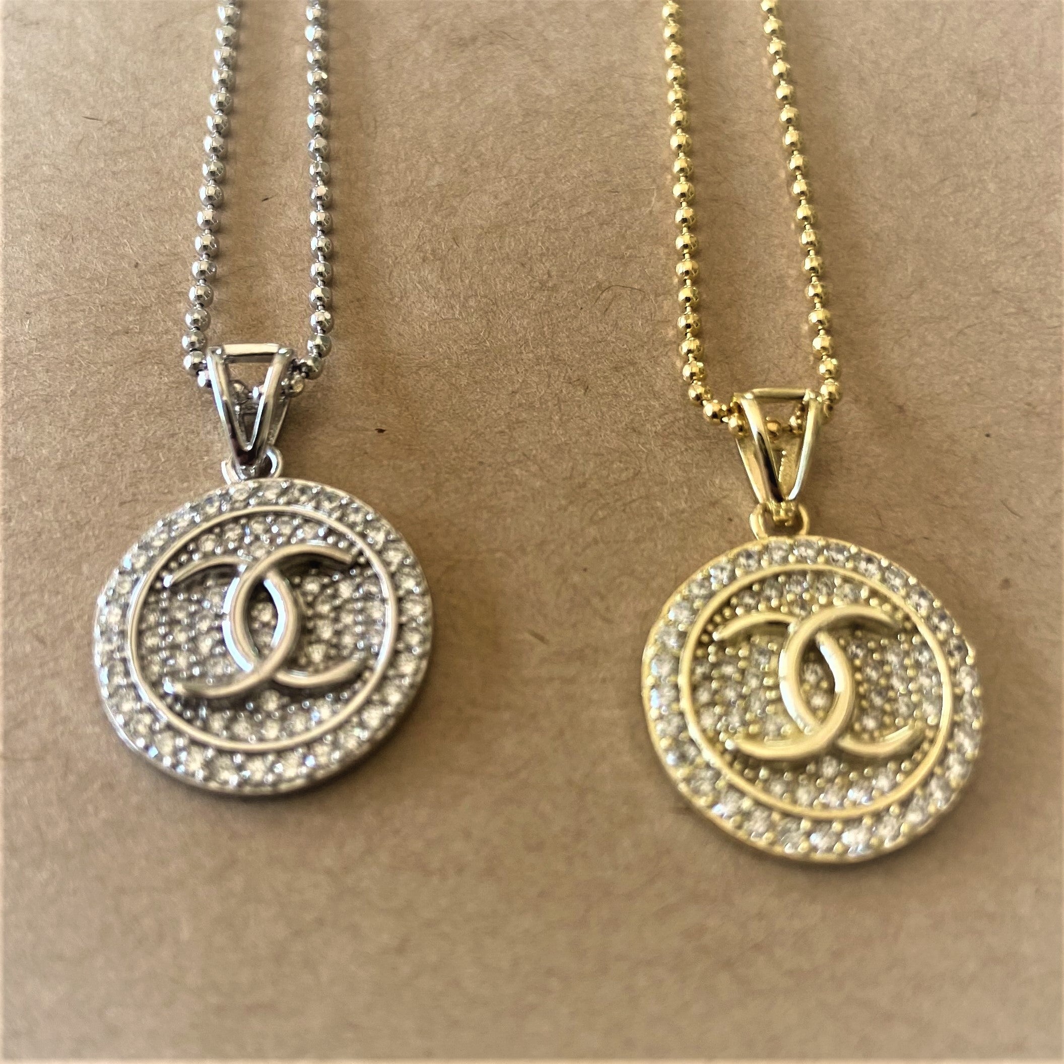 Pave Interlocked Horseshoe Pendant With Neckace