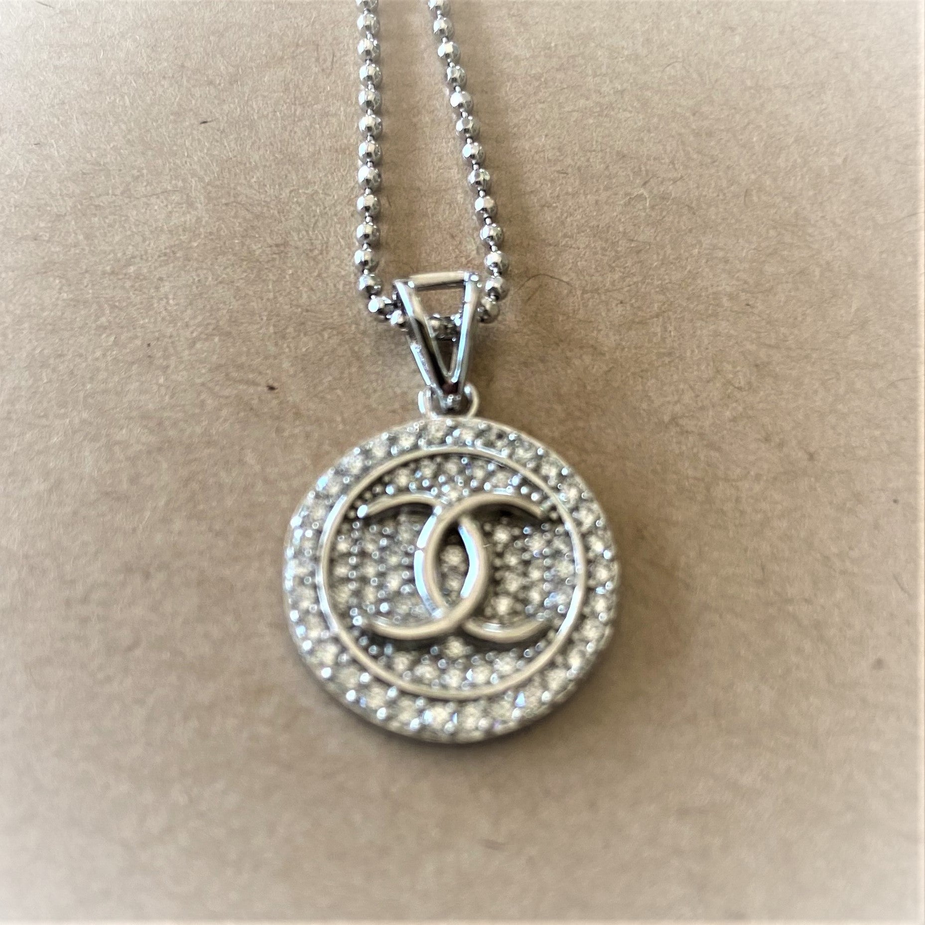 Pave Interlocked Horseshoe Pendant With Neckace