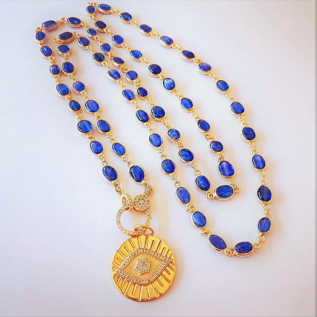 Kyanite long necklace