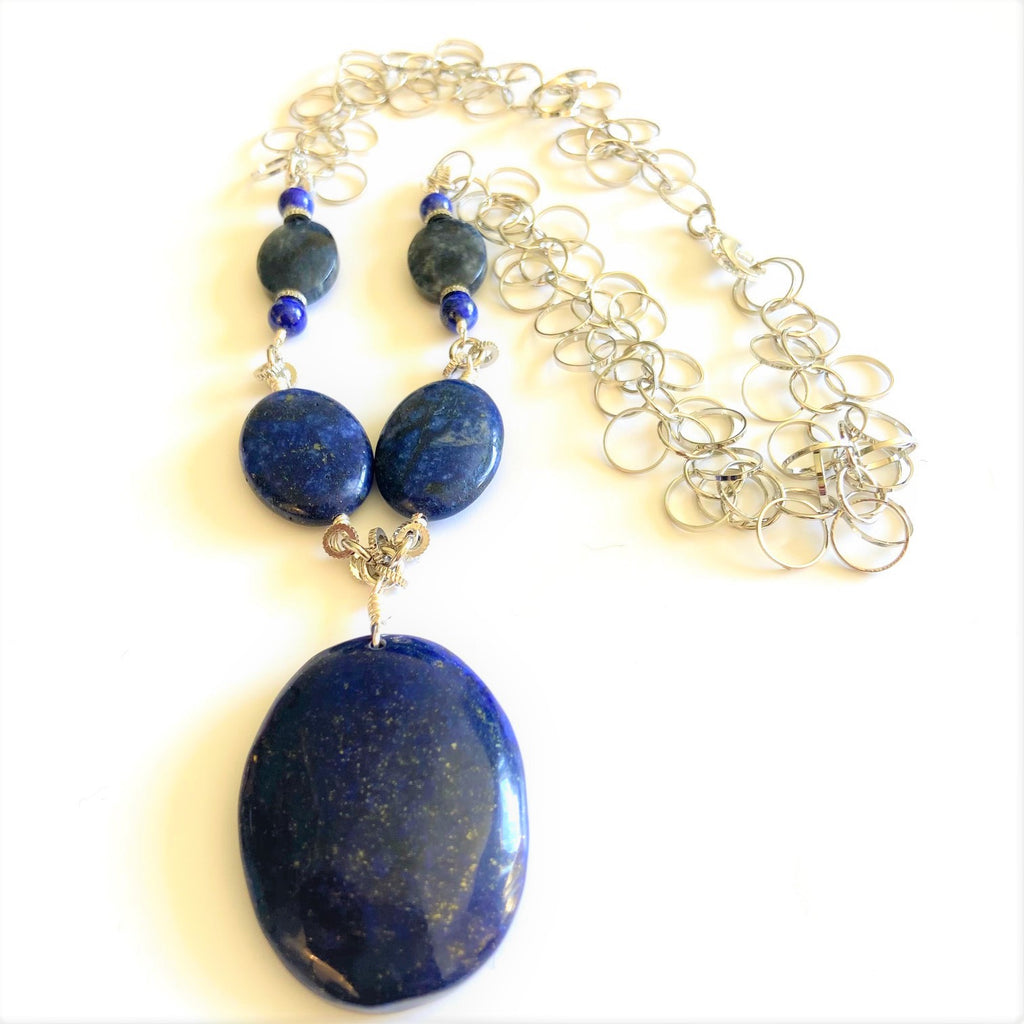 Large Lapis Lazuli Amulet Necklace