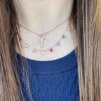 Prism Rainbow Multi-Gemstone Droplet Necklace