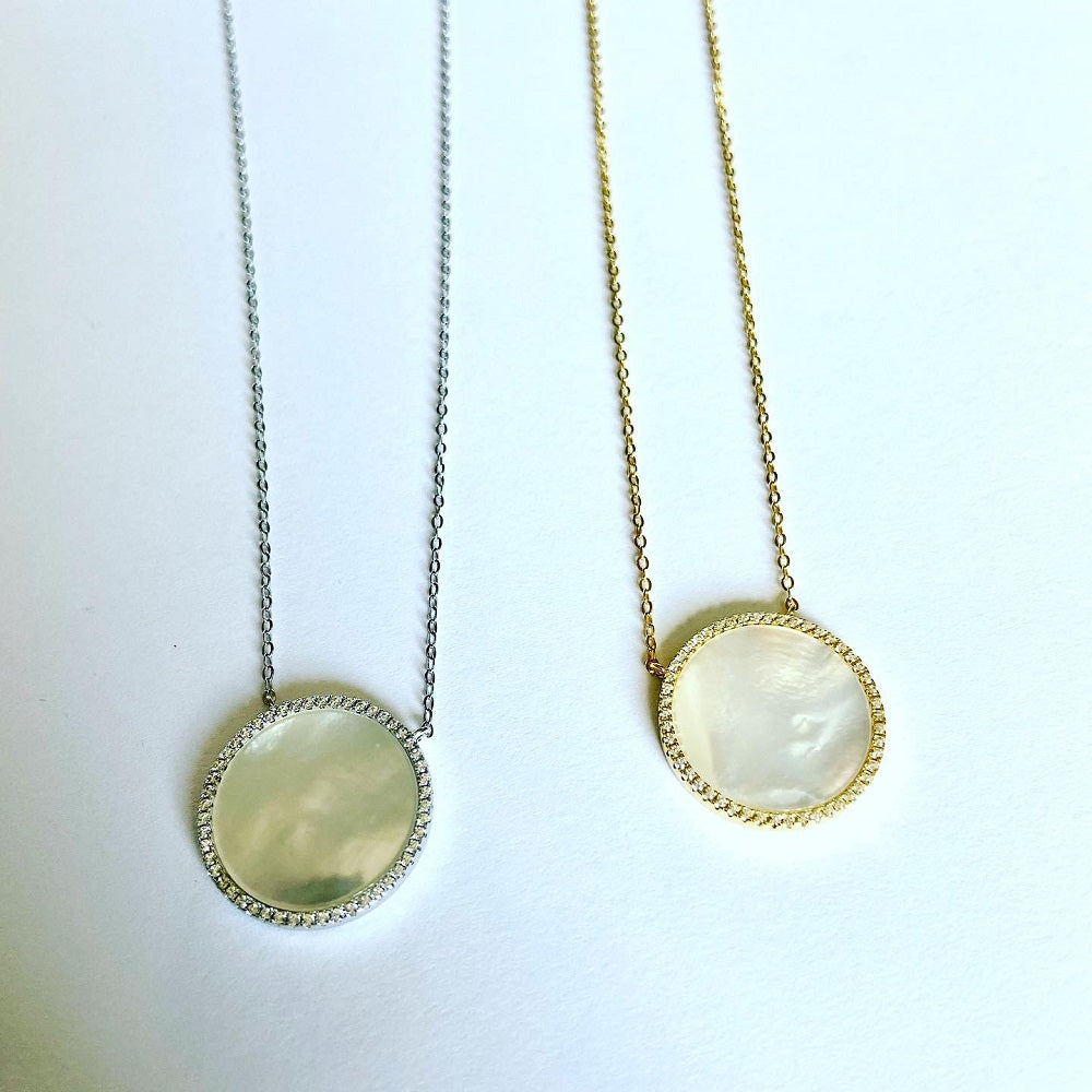 Mother of Pearl Disc Necklaces