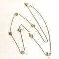 Mother Of Pearl Quartrefoil Long Necklace