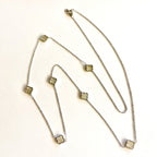 Mother Of Pearl Quartrefoil Long Necklace