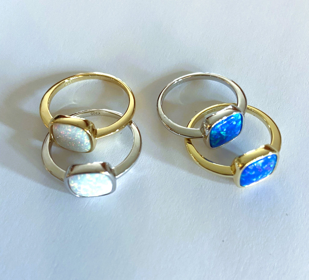Opal square rings