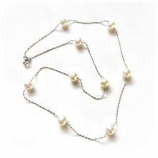 Cultured Pearl and Sterling Silver Necklace
