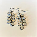 Moonstone and Oxidized Silver Tree Like Earrings
