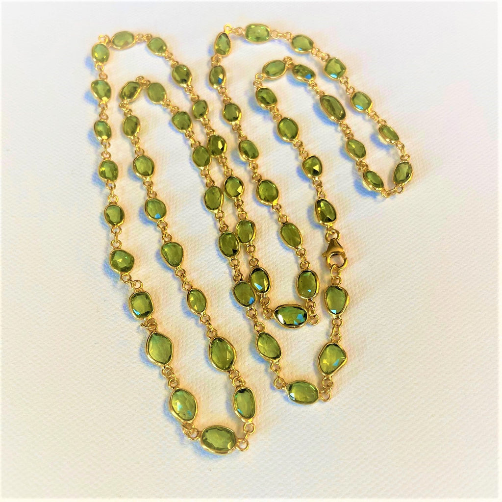 Peridot and 18 K Gold Filled Necklace