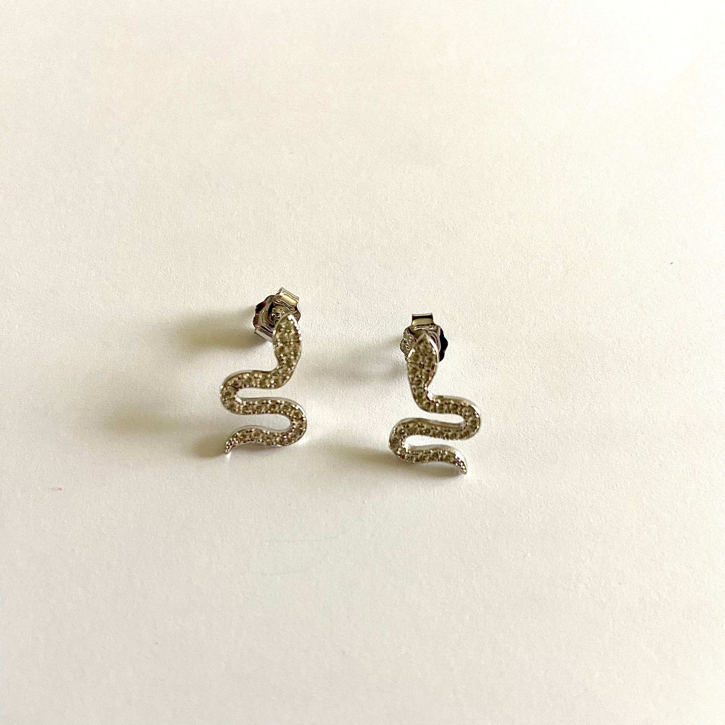 Sparkling Snake Stud Earrings
