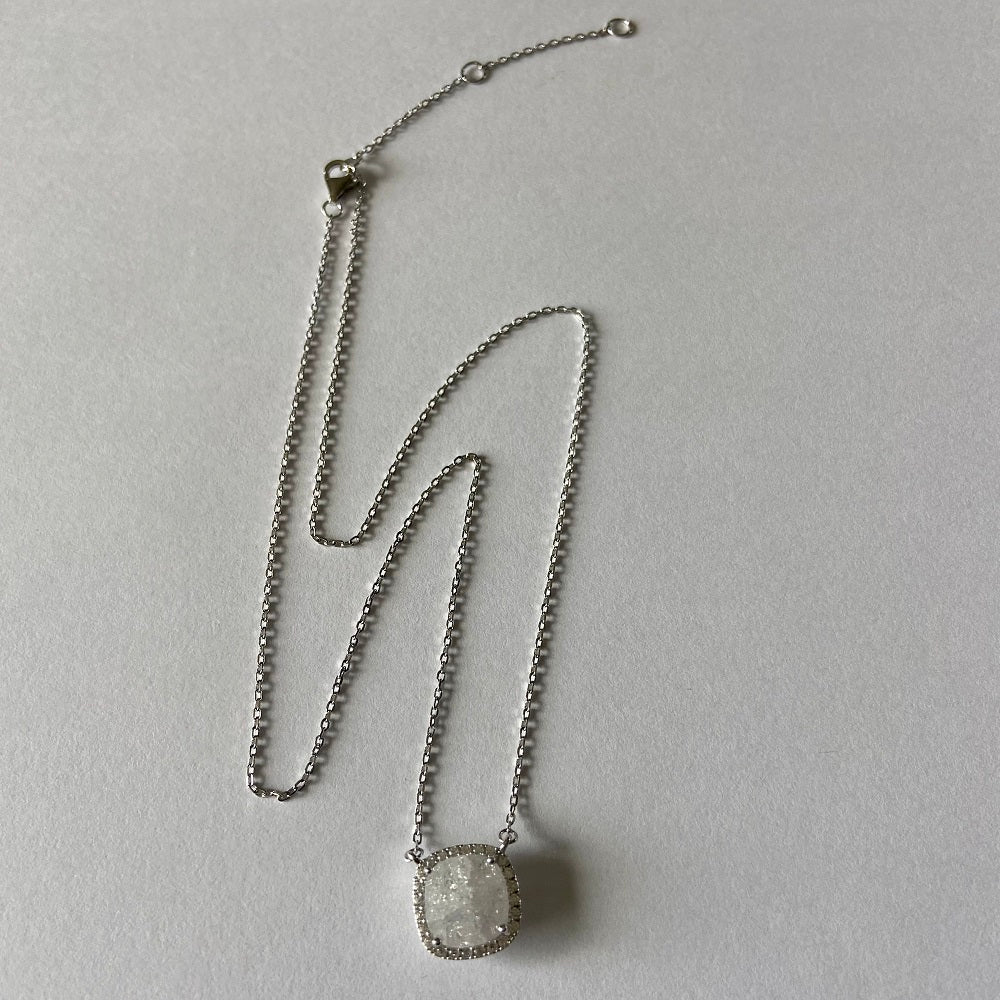 Square Cut Moonstone Necklace