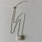Square Cut Moonstone Necklace