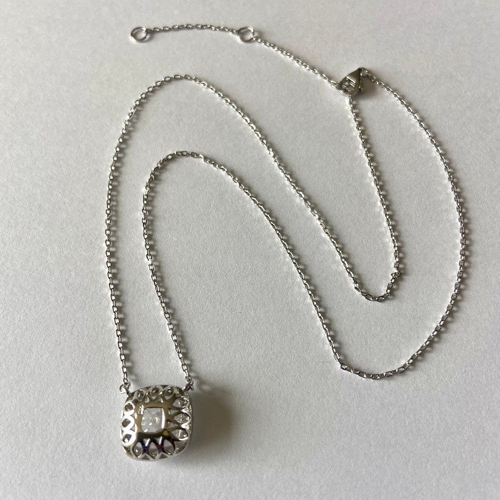 Square Cut Moonstone Necklace