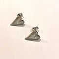 Amore Ethiopian White Opal Heart Stud Earrings
